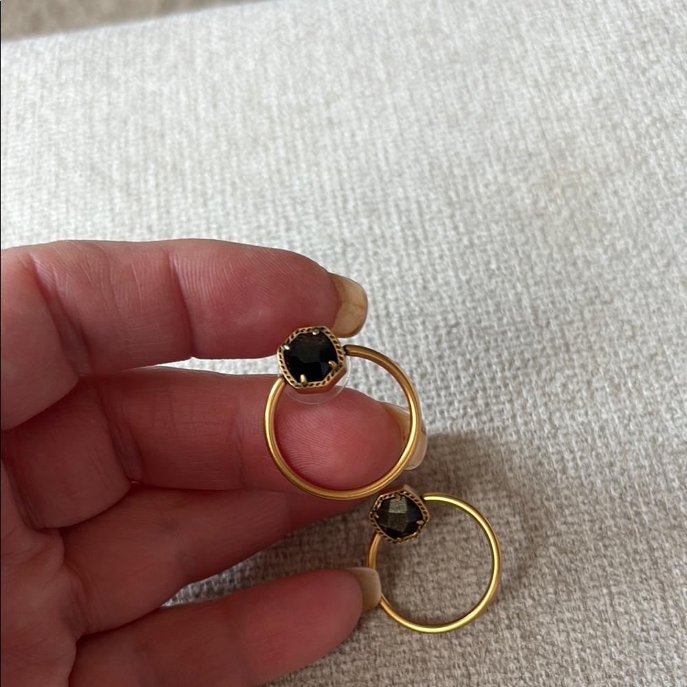Elegant Gold and Black Earrings